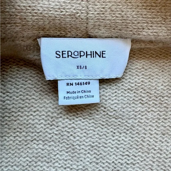 Seraphine Oatmeal 100% Wool Long Line Maternity Cardigan Sweater: XS/Small - Picture 4 of 9